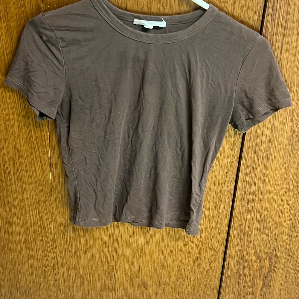 Pink Rose Chocolate Brown Short Sleeve Tee